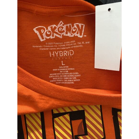 Pokemon Mens Large Orange Fire Pokemon Short Sleeve Graphic Tee NEW - Picture 4 of 5